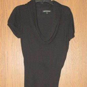 Black Knit Cowlneck Top